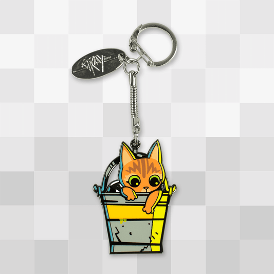Cat-in-a-Bucket Keychain